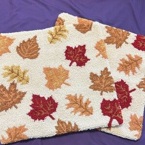 Autumn Leaf Patterned Throw Pillow Covers (set 2)